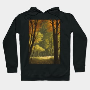 Autumn Scene - Fall in a Maple Forest Hoodie